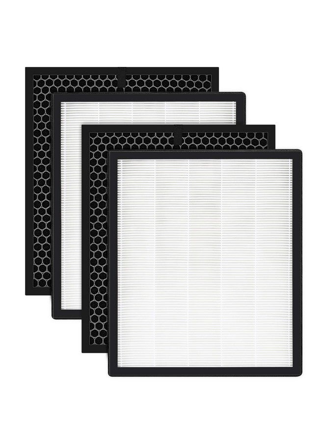 isinlive LV-PUR131 Replacement Filters, H13 True HEPA Filter Compatible with Levoit LV-PUR131 & LV-PUR131S Air Purifier, LV-PUR131-RF, 2 True HEPA & 2 Carbon Filters - Image 1