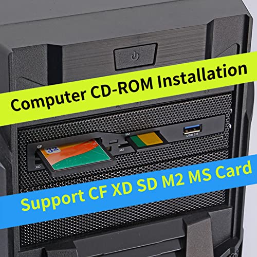 Pomya 5.25 Inch Multifunction Front Panel Internal Reader,USB 3.0 Port All in one Multimedia 64G PC Dashboard Reader with 6 Plated Slots,Support M2, MS, XD, CF, TF - Image 5