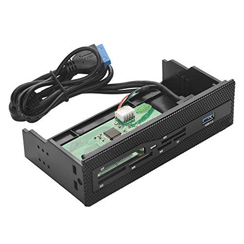 Pomya 5.25 Inch Multifunction Front Panel Internal Reader,USB 3.0 Port All in one Multimedia 64G PC Dashboard Reader with 6 Plated Slots,Support M2, MS, XD, CF, TF - Image 1