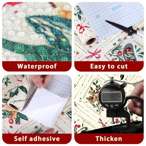 Kitico Peel and Stick Wallpaper Self Adhesive Wall Paper for Walls Waterproof Removable Contact Paper Roll for Everyday Home Dcor Christmas Gift Wrap Roll 173x393 - Image 3