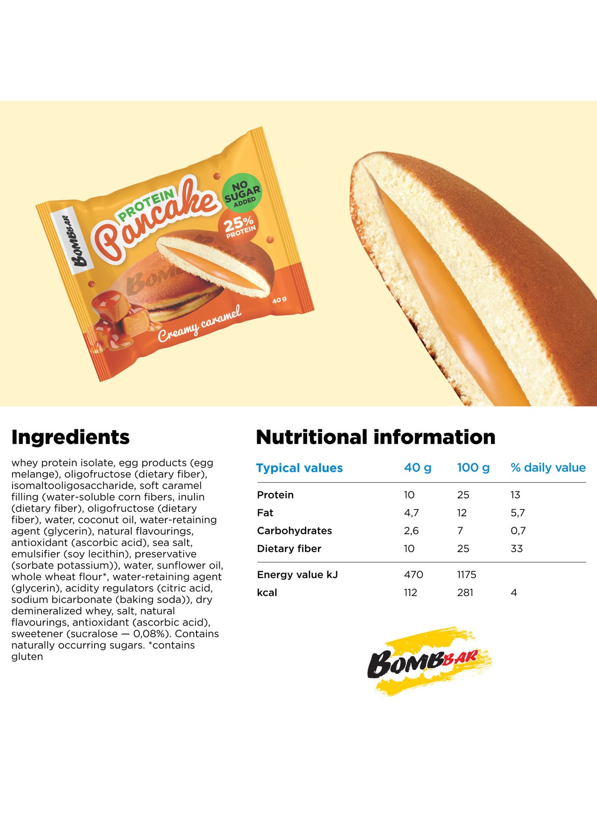 Protein Pancake Creamy Caramel No Sugar Added 10X40G