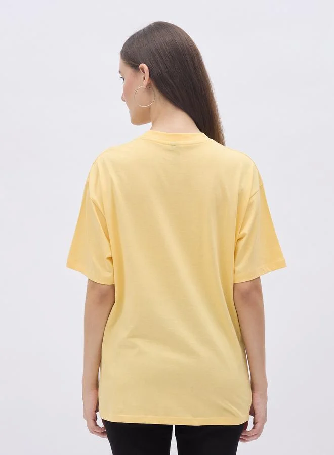 Styli Styli Round Neck Printed Oversized T-Shirt