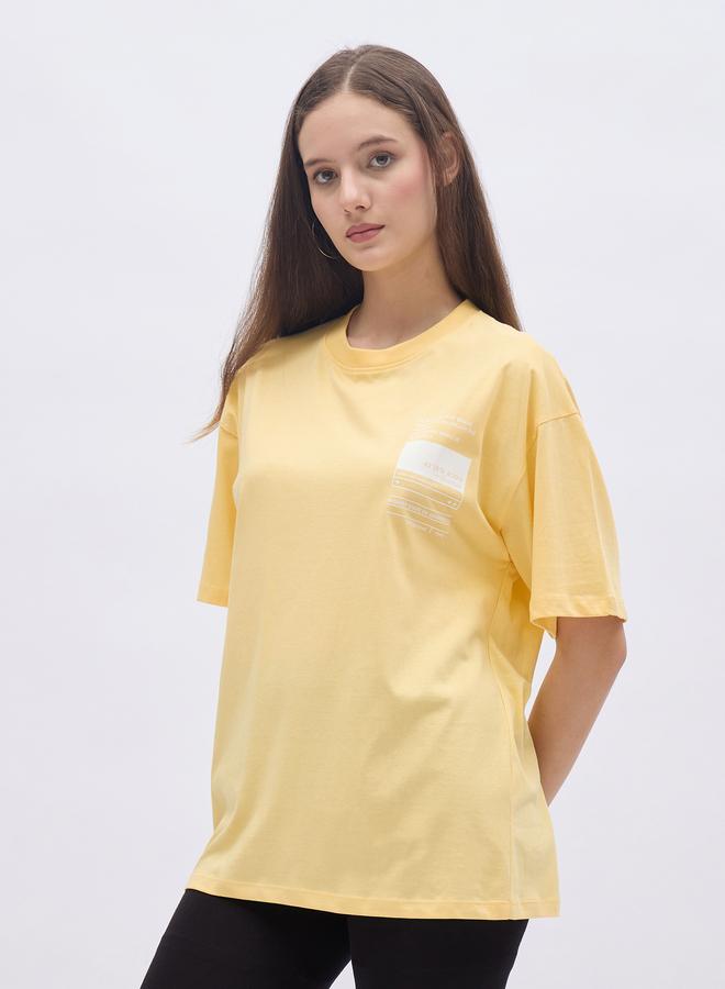 Styli Round Neck Printed Oversized 100% Cotton T-Shirt - Image 3