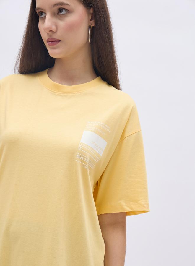 Styli Round Neck Printed Oversized 100% Cotton T-Shirt - Image 4
