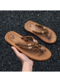 Loquat Men/Women Summer Sandals Outside The Beach In Flip-flops Khaki  - Image 2