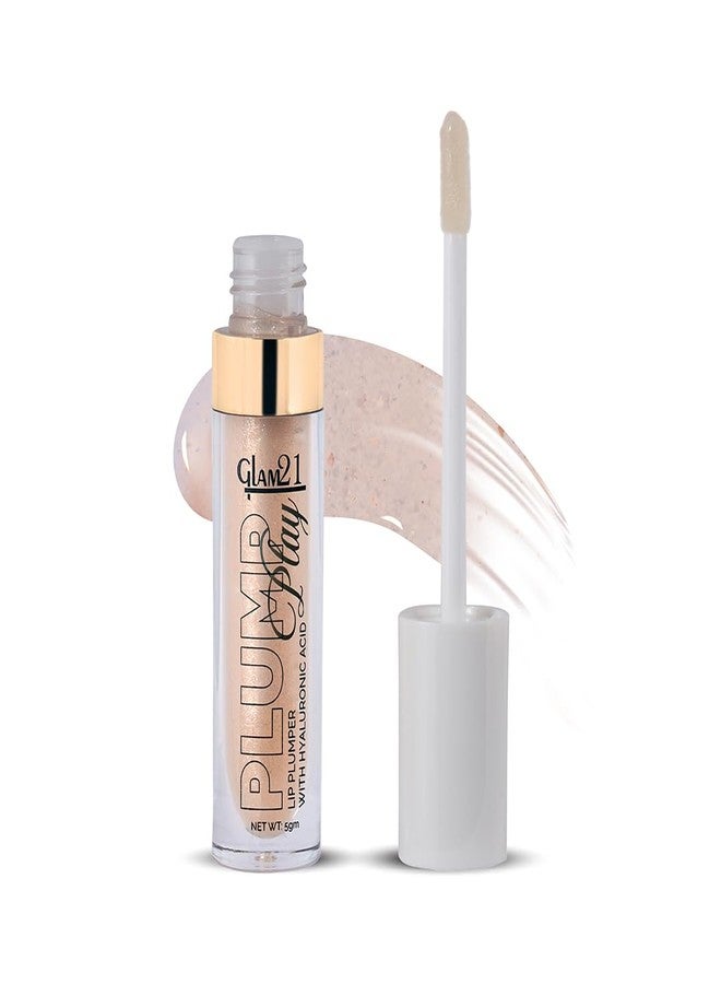 Glam 21 Lip Plumper With Hyaluronic Acid | Lightweight Lip Gloss With High Shine Glossy Finish For Fuller And Plump Lips | 04 Nude Shimmer - 5 Gm - Image 1