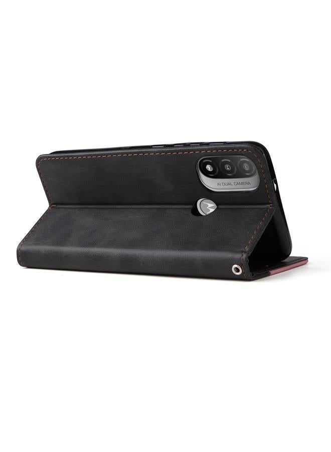 S-TOP Case For Motorola Moto E40 / E30 / E20 Stitching-Color Flip Leather Phone Case with Holder - Image 4