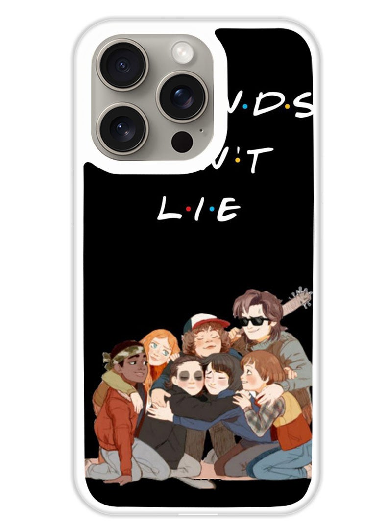 Theodor Protective Case Cover For APPLE IPHONE 15 Pro Max Friends Dont Lie (White Bumper) - Image 1