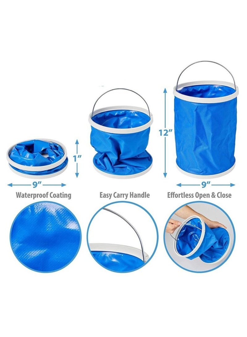 Sharpdo 15PCS Car Cleaning Kit with Collapsible Bucket, Microfiber Towels, Wash Mitt, Sponges, Detailing Brushes & Window Squeegee, Car Wash Accessories for Interior & Exterior Cleaning - Image 4