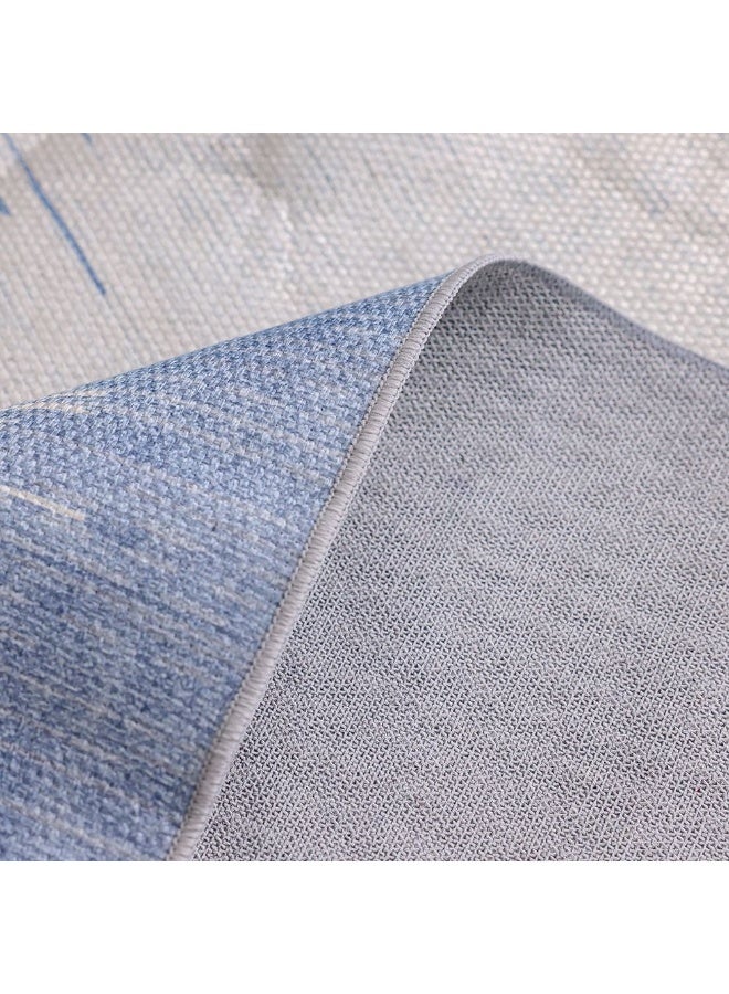 DANUBE HOME Harper Outdoor Washable Abstract Rug | Washable Outdoor Rugs Style | Polyester Area Rug Floor Covering | Indoor Carpet For Living Room Dining Bedroom 160X230cm-Blue - Image 3