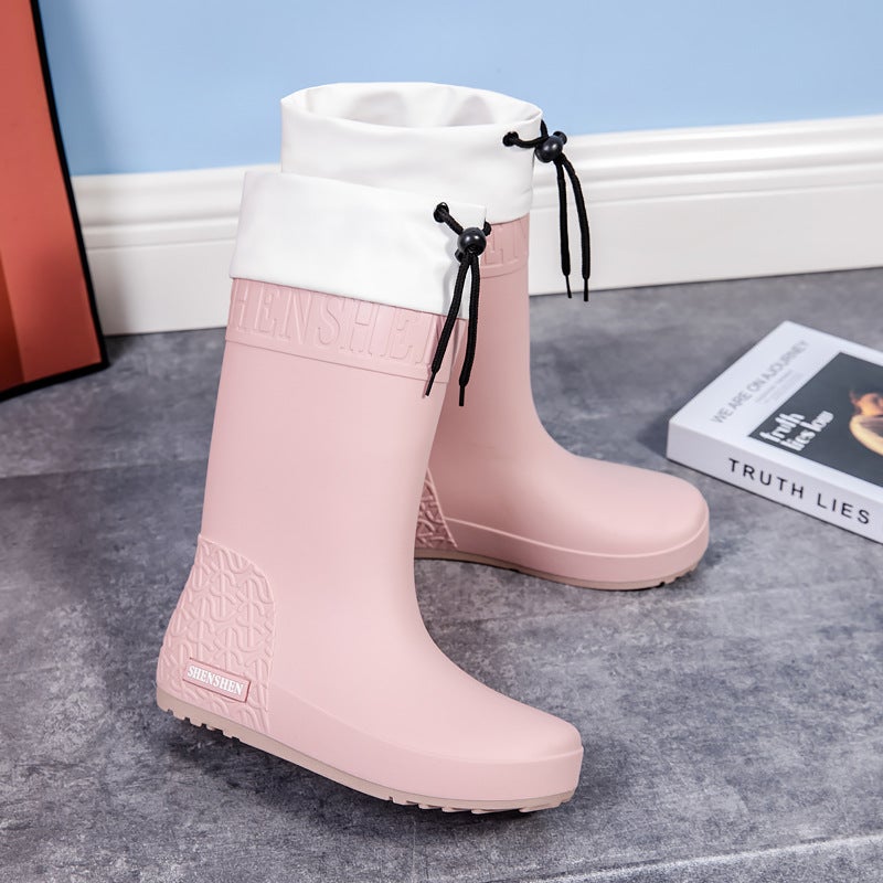 Fashion Rain Boots Women'S Mid-High Rain Boots Women'S Waterproof Japanese Style Water Shoes Pvc Outer Wear Rubber Shoes Overshoes Water Boots - Image 2