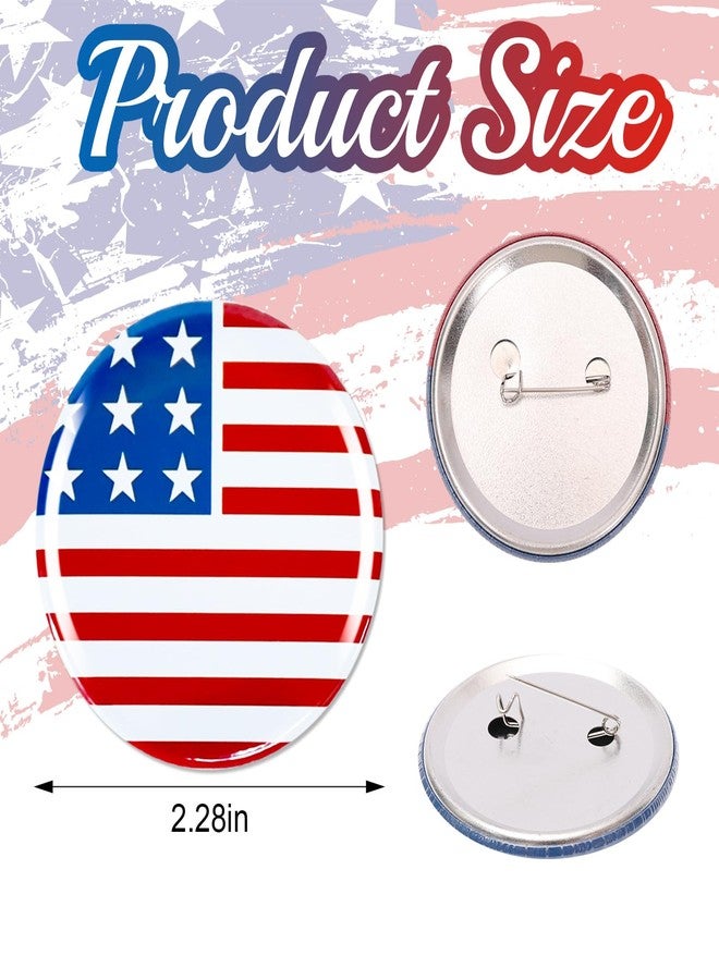 BINBE 24 Pcs American Flag Pin,Independence Day USA Flag Lapel Pins Patriotic Round Brooch Pins Gifts for Veterans Day 4th of July Pins Decor (C3) - Image 2