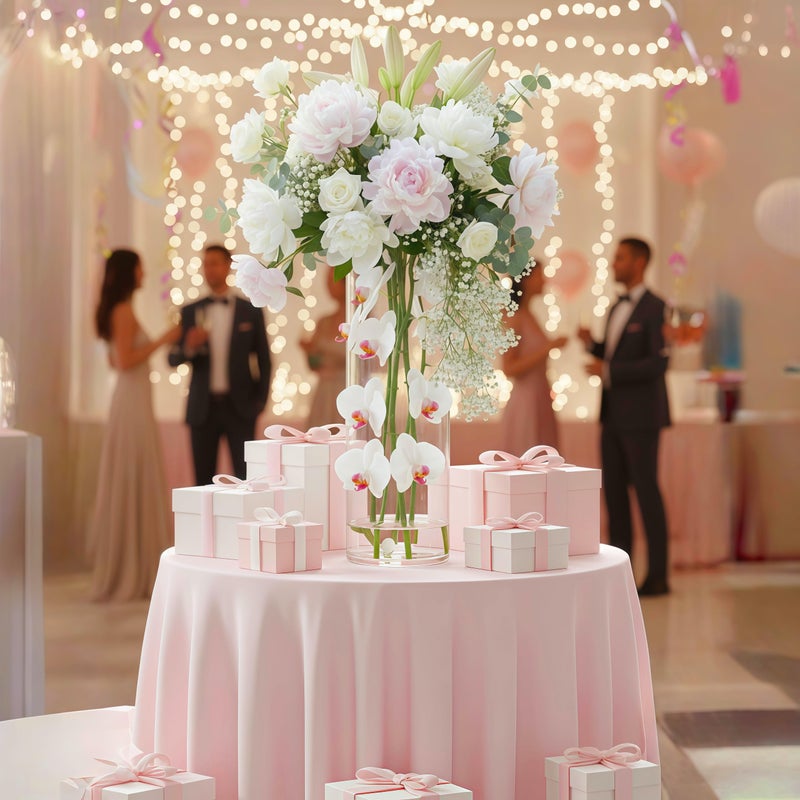 Liotww Extra Large Clear Flower Vase for Floor, Acrylic Cylinder Oversized Big Wide Mouth Plastic Tall Vases for Home or Wedding (D7.8"X24" - D6 X19.8 - D4.8"X15.8" + 3 Holder) - Image 3