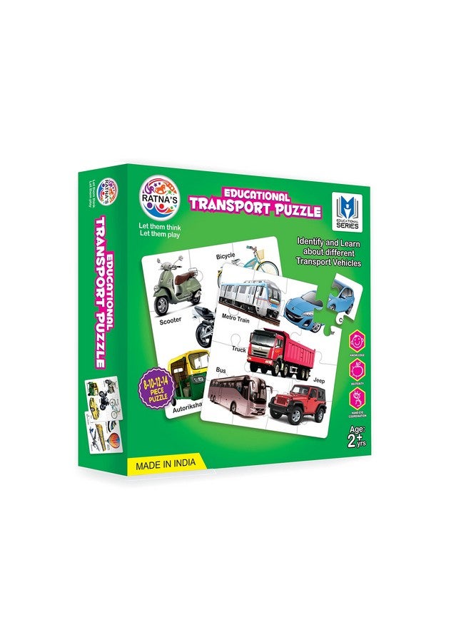Ratna's Educational Transport Jigsaw Puzzle for Kids to Enhance Their Knowledge About Different Transport Vehicles This is a 8-10-12-14 Pieces Puzzle - Image 1