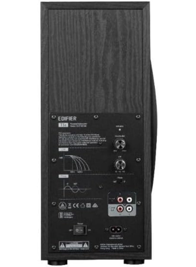 Edifier T5s ACTIVE SUBWOOFER - 8" Woofer - 70 Watt - Low Pass Filter - Frequency up to 35Hz - MDF Enclosure for Reduced Resonance - Standby - RCA Connectors - Timeless Design Black - Image 4