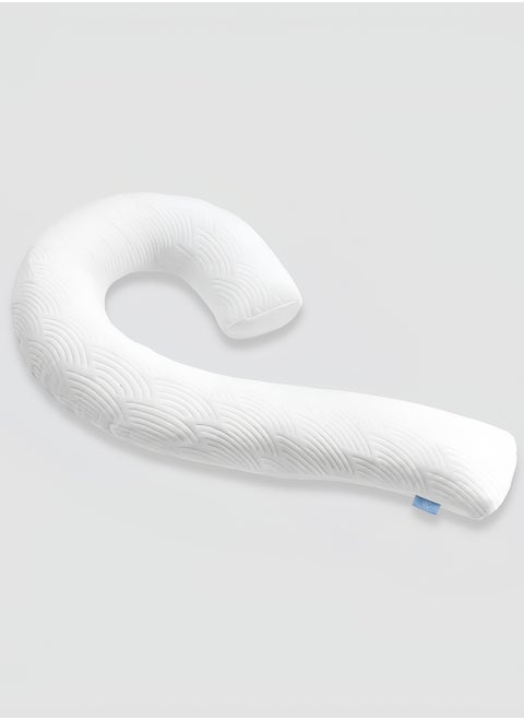 Body Pillow for Adults - Soft Long Bed Pillows Insert for Sleeping - Shredded Memory Foam & Removable Washable Cover - Swan Shaped Side Sleeper Pregnancy Pillow (White)