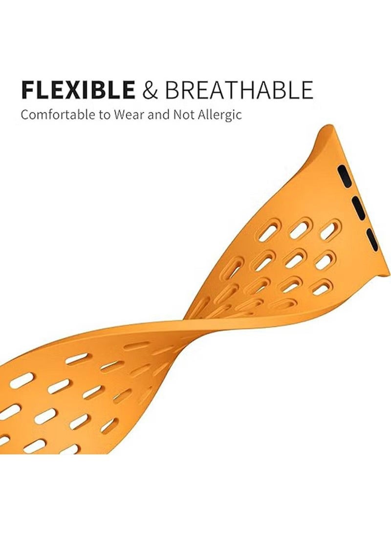 X-level 2 Pack Magnetic Buckle Silicone Bands Compatible With Apple Watch 42mm 44mm 45mm 49mm Series 9/8/7/SE/6/5/4/3/2/1 IWatch Ultra/Ultra 2/Strap Adjustable Wristbands Hole design Silicone Strap - Image 4