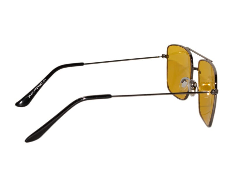 Peter Jones Square Medium Size Unisex Yellow Non-Polarized Sunglass - Image 4