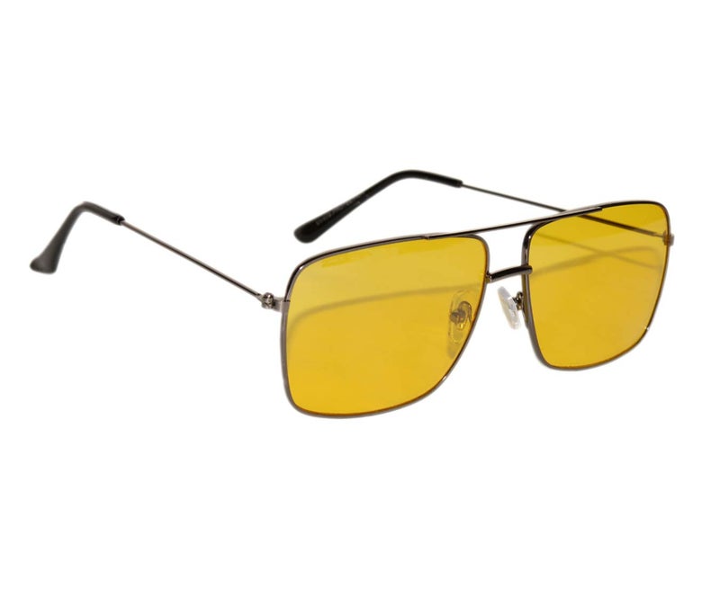 Peter Jones Square Medium Size Unisex Yellow Non-Polarized Sunglass - Image 2