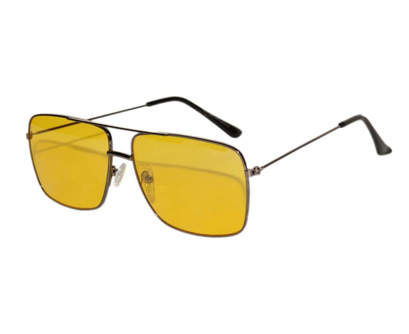 Peter Jones Square Medium Size Unisex Yellow Non-Polarized Sunglass - Image 1