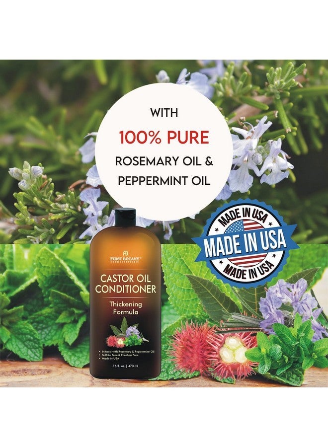 First Botany Castor Oil Conditioner - An Anti Hair Loss Conditioner Thickening formula For Hair Regrowth, Anti Thinning Sulfate Free For Men & Women Anti Dandruff Treatment 16 fl oz - Image 4