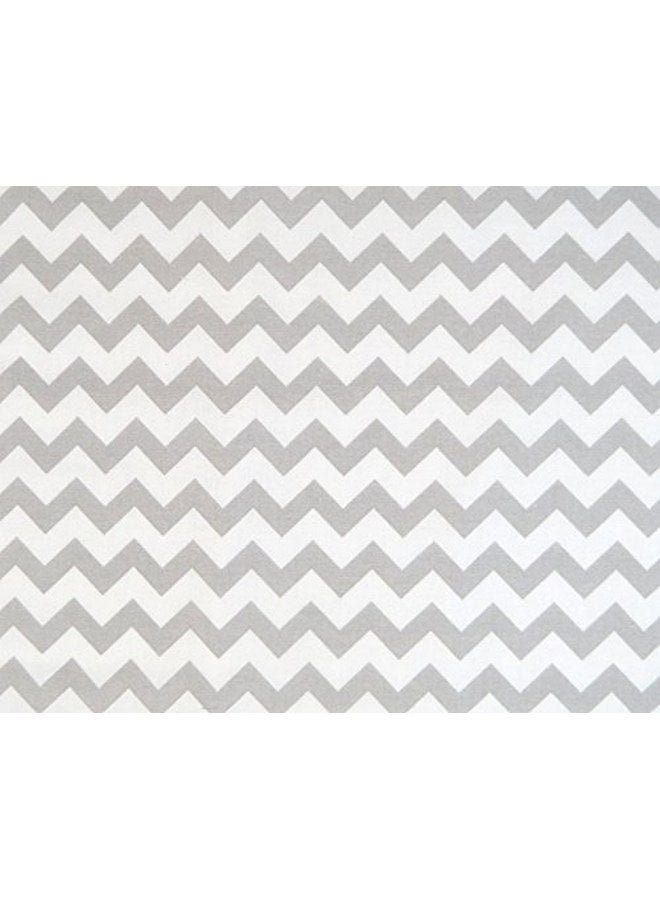 SHEETWORLD.COM SheetWorld Fitted 100% Cotton Percale Pack N Play Sheet Fits Graco 27 x 39, Grey Chevron Zigzag, Made in USA - Image 2