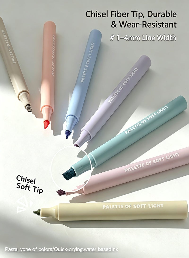 INKO Highlighters, 8 Pcs Mild Aesthetic Colors highlighter pen  ,Soft Chisel Tip for Journaling, School Office Supplies, Multicolor - Image 5