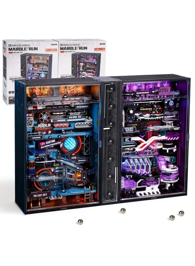 ROKR Electric Marble Race 2 in 1, 3D Plastic Puzzle for Adults, Metal Models, Miniature Building Toys Kits, Cyberpunk Steampunk, Unique Gift Idea for - Image 1
