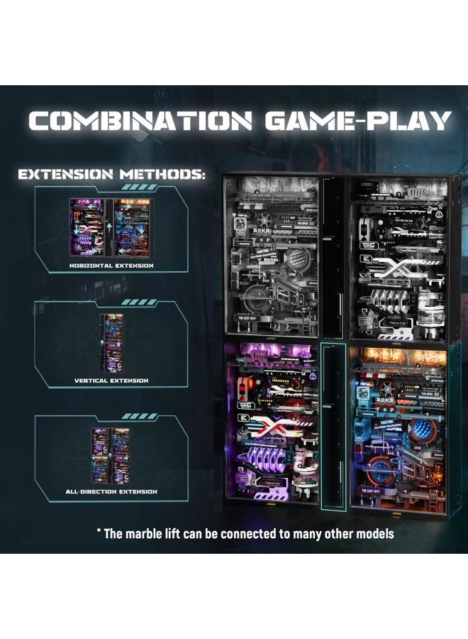 ROKR Electric Marble Race 2 in 1, 3D Plastic Puzzle for Adults, Metal Models, Miniature Building Toys Kits, Cyberpunk Steampunk, Unique Gift Idea for - Image 3