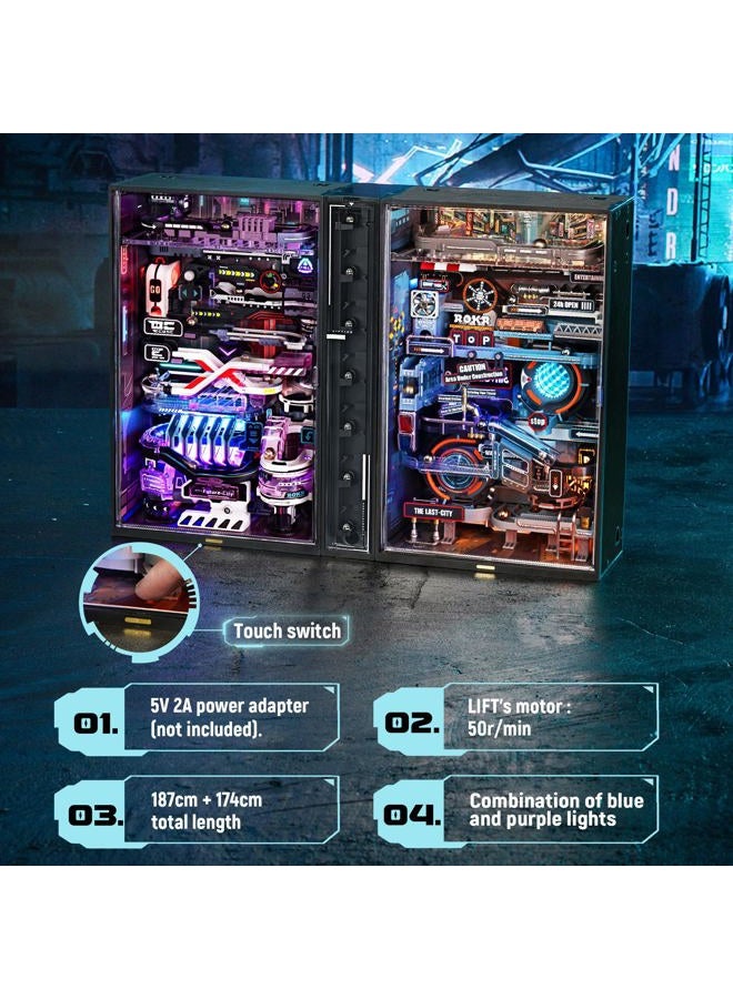 ROKR Electric Marble Race 2 in 1, 3D Plastic Puzzle for Adults, Metal Models, Miniature Building Toys Kits, Cyberpunk Steampunk, Unique Gift Idea for - Image 5