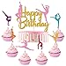 YOYMARR 31 Pieces Gymnastics Cake Topper Gymnast cupcake Topper for Gymnastics Themed Baby Girl Happy Birthday Party Supplies Colorful Sparkle Decorations - Image 3