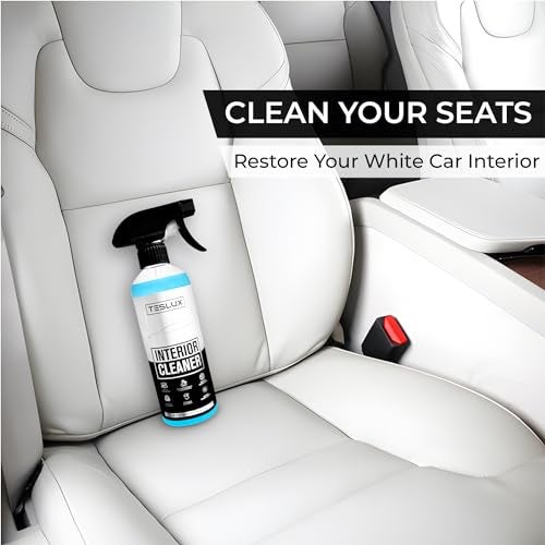 Teslux Interior Cleaner For Tesla White & Black Vegan Leather - Stain Remover - Solution for Complete Interior Cleaning - Ideal for Seats, Doors, Console, Dash - Accessories For Tesla Model 3, Y, S, X - Image 3
