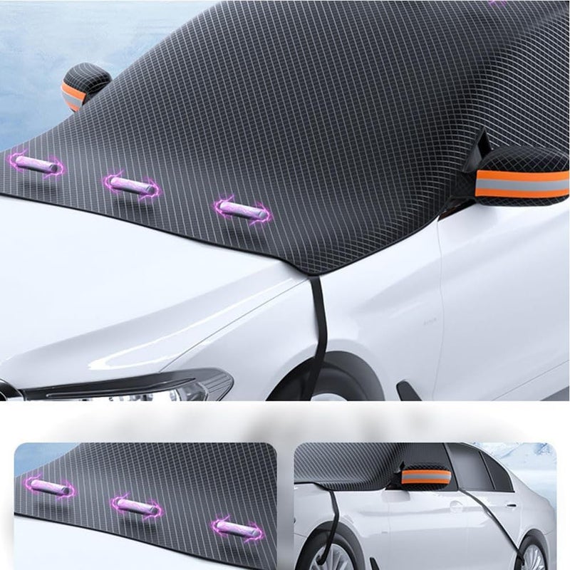 غطاء لزجاجة السيارة لطراز أودي A6 C8 (2018-2024)، واقي مغناطيسي قابل للطي يناسب جميع الأحوال الجوية، مزود بشرائط عاكسة وأغطية للمرايا، يوفر حماية ضد الصقيع والثلج وأشعة الشمس والجليد، اللون: أزرق/أخضر - Image 4