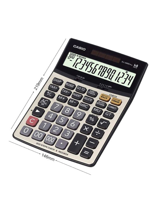 كاسيو آلة حاسبة مكتبية بشاشة سعة 14 رقماً أسود/ فضي - Image 2