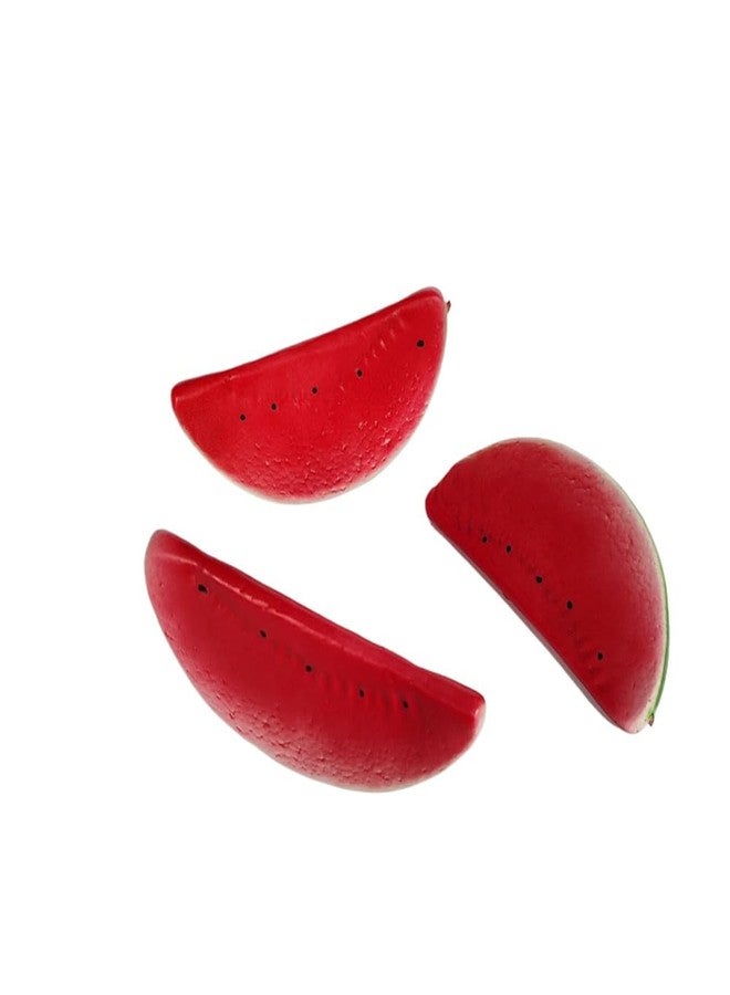 Ebonee Realistic Artificial Watermelon Slices, Lifelike Fake Red Watermelon Slice for Home Kitchen Decor, Simulation Fruit Watermelon Model for Photo Props Party Decoration (3 Pack) - Image 3