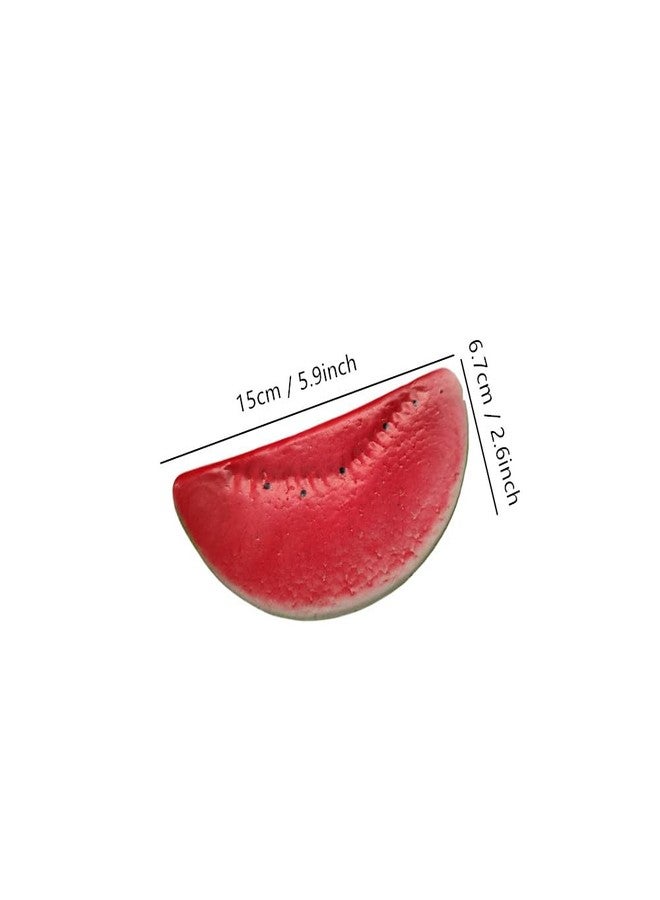 Ebonee Realistic Artificial Watermelon Slices, Lifelike Fake Red Watermelon Slice for Home Kitchen Decor, Simulation Fruit Watermelon Model for Photo Props Party Decoration (3 Pack) - Image 2