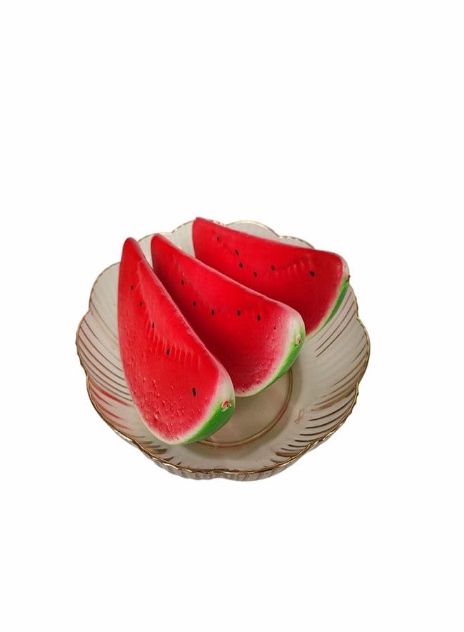 Ebonee Realistic Artificial Watermelon Slices, Lifelike Fake Red Watermelon Slice for Home Kitchen Decor, Simulation Fruit Watermelon Model for Photo Props Party Decoration (3 Pack) - Image 5