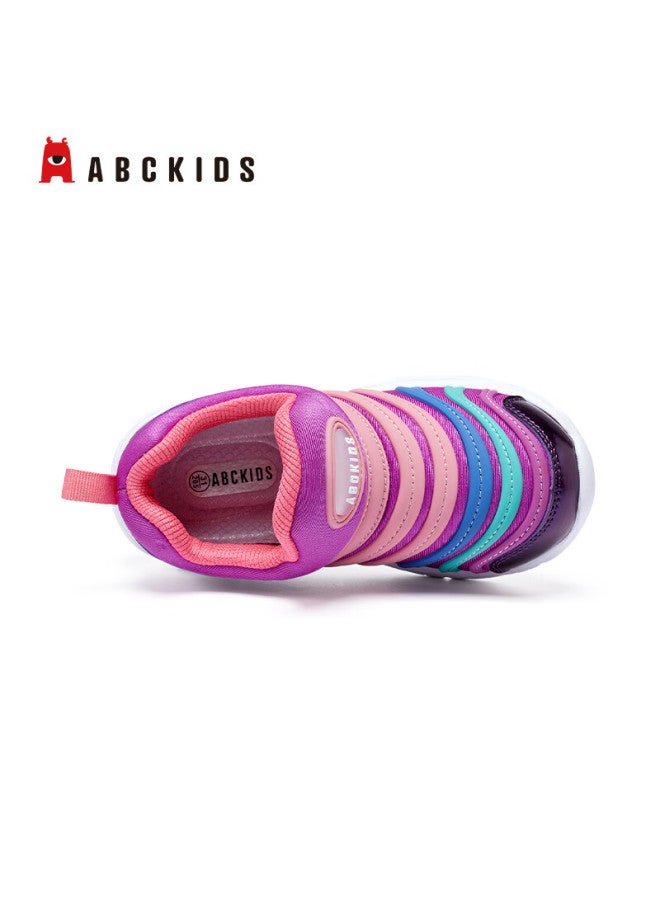 Abc Kids Toddler Slip-on Caterpillar Shoes Boys Girls First Walking Shoes Comfortable Easy Wear Running Shoes Rose Red/purple Size 30 - Image 5