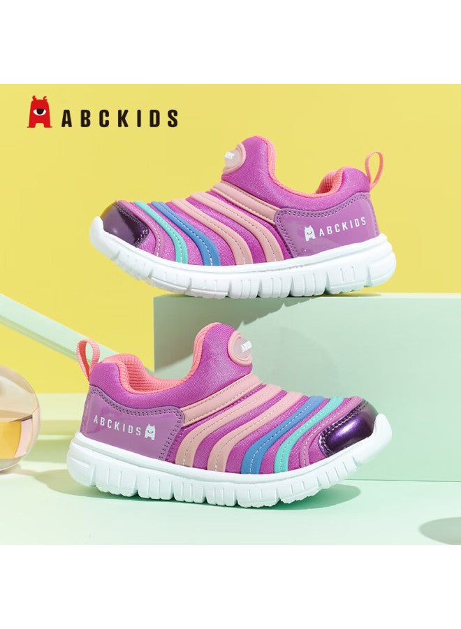Abc Kids Toddler Slip-on Caterpillar Shoes Boys Girls First Walking Shoes Comfortable Easy Wear Running Shoes Rose Red/purple Size 30 - Image 1