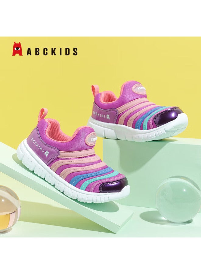 Abc Kids Toddler Slip-on Caterpillar Shoes Boys Girls First Walking Shoes Comfortable Easy Wear Running Shoes Rose Red/purple Size 30 - Image 2