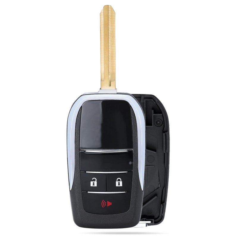 Keymall غطاء مفتاح محدث ومعدل بديل لمفتاح فليب لسيارات تويوتا RAV4 وكامري وScion TOY43 JUST A Key CASE محدث 3 أزرار - Image 3