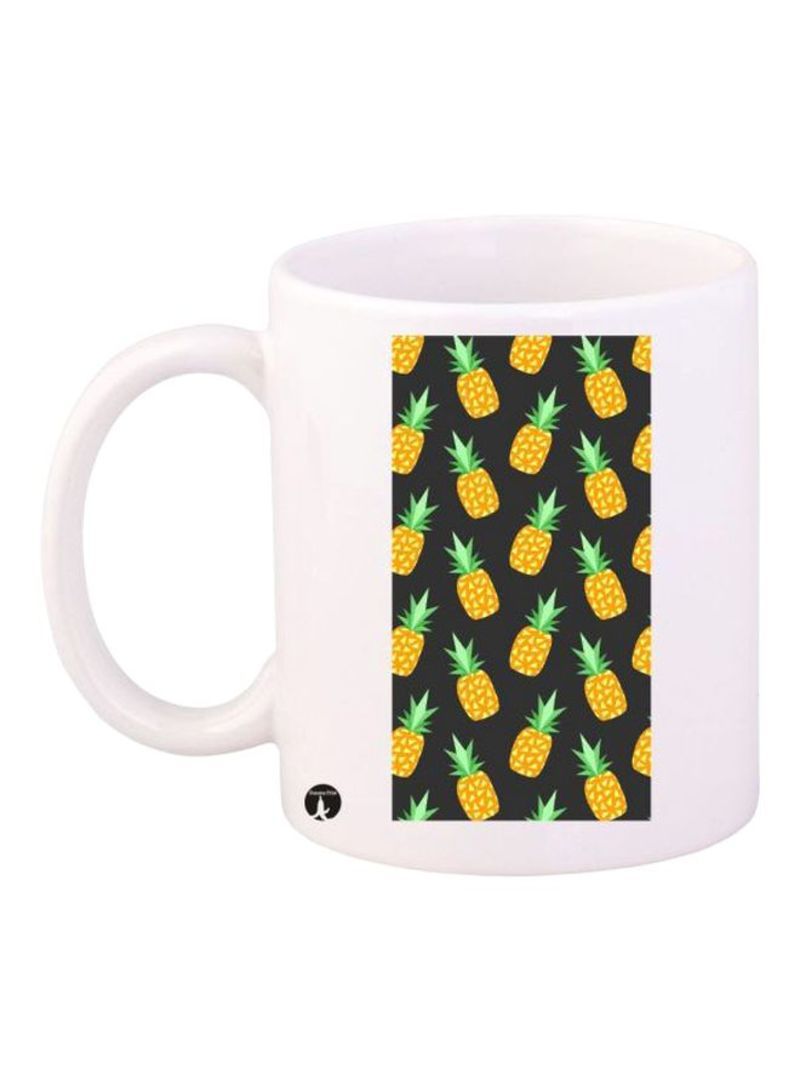 RKN Pineapples Printed Mug White/Yellow/Brown Standard Size