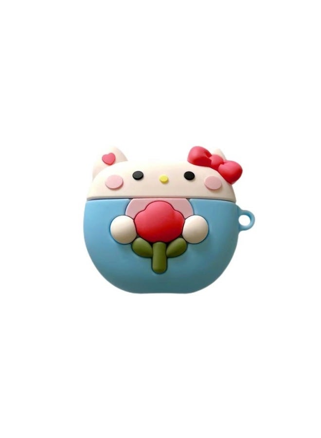 For XiaomiRedmi Buds5 Pro Earphone Protective Cover Red Mi Buds4 Cartoon Silicone Wireless Bluetooth Shell-Color:Silicone Soft Shell-flower Kt-Model:Red Rice Buds 4 Active Version (protective Cover) - Image 1