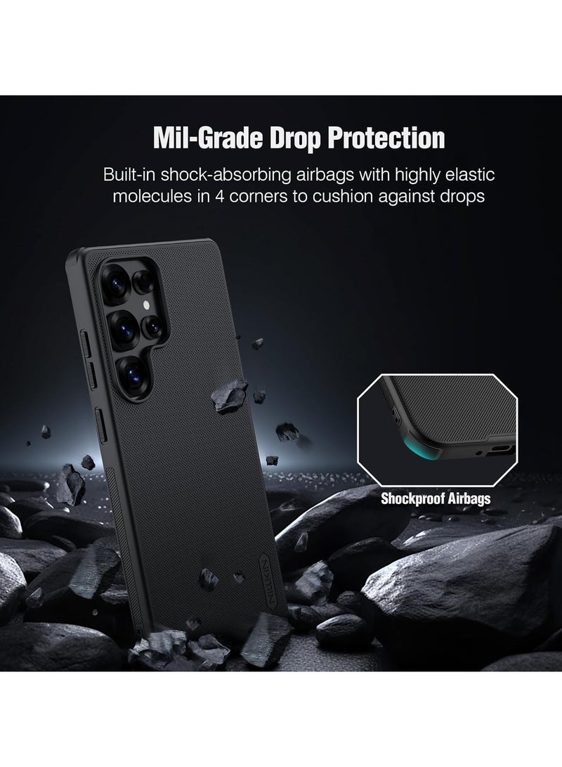 نيلكين جراب  نيلكين سوبر فروستيد برو مضاد للخدش والانزلاق لموبايل Samsung Galaxy S25 Ultra   (اسود) - Image 4