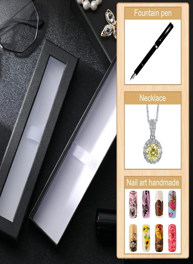 Spakon Pen Gift Box Empty Cases with Clear Lid, Pen Ballpoint Presentation Display Box Christmas Jewelry Gift Present Cases Collection Sets for Business Birthday Souvenir Office Supplies(8 Pcs) - Image 3