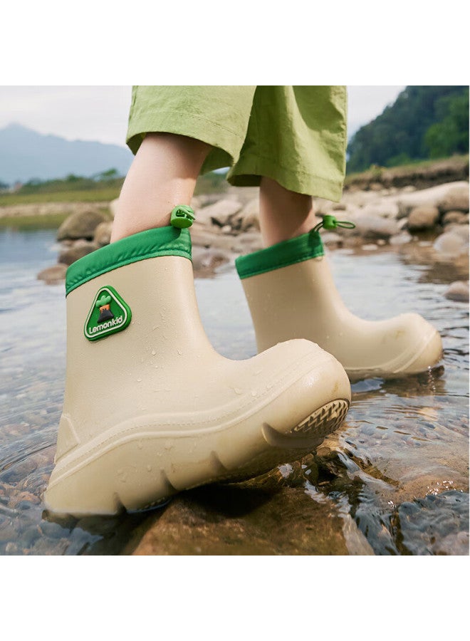 Lemonkid Kids Rain Shoes Boys Girls Rain Boots Waterproof Anti-slip Children's School Water Shoes Light Khaki 36 - Image 5