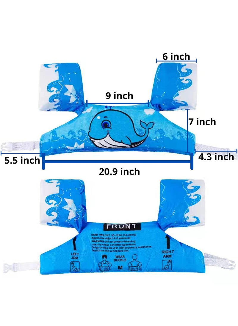 Mr. Penda Baby Pool Float Fit 30-55 Lbs, Kids Swimming Float with Arm Water Wings, Fun Ride-On Raft Pool Baby Beach Supplies for 2-6 Years Old Boy Girl ( Blue Whale)  - Image 3