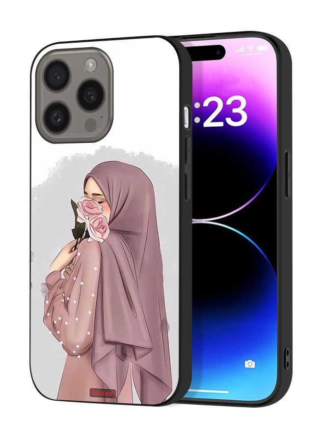 Tolwak Apple iPhone 15 Pro Max Protective Case Cover Holding Roses Girl Art - Image 1