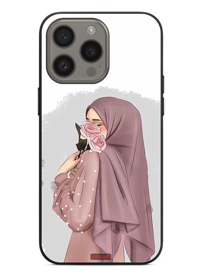 Tolwak Apple iPhone 15 Pro Max Protective Case Cover Holding Roses Girl Art - Image 2