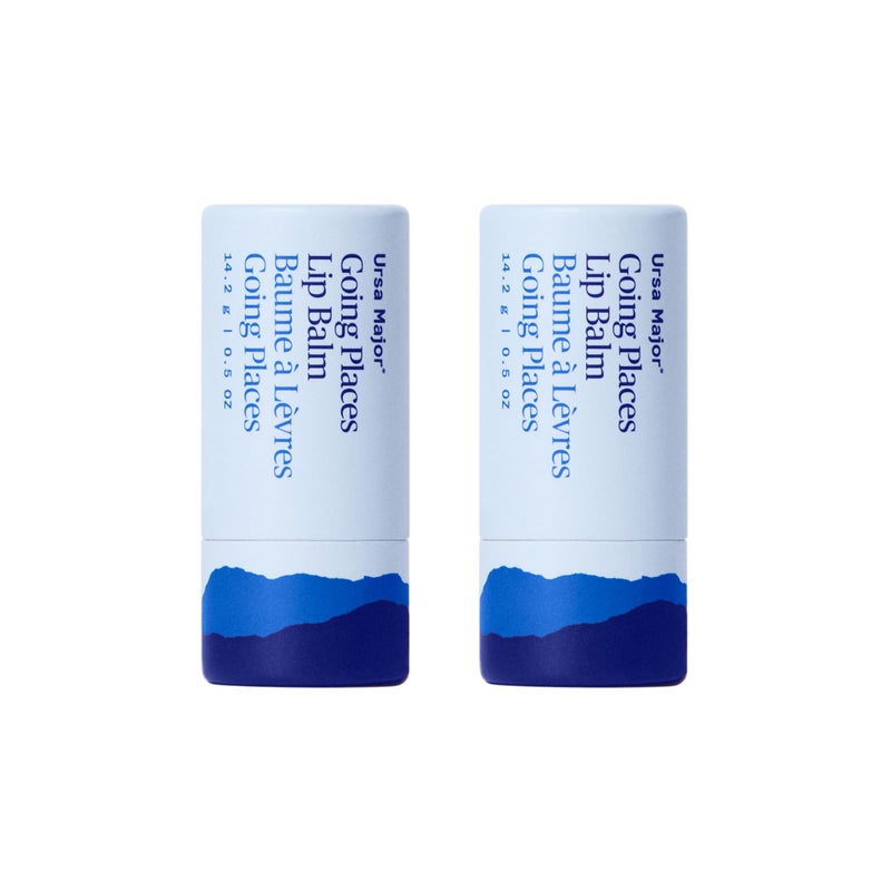 Ursa Major Going Places Lip Balm | Natural Lip Moisturizer for Cracked and Dry Lips | Hydrate, Soothe and Protect | Recyclable Cardboard Tube | 0.5 oz | 2-Pack - Image 1